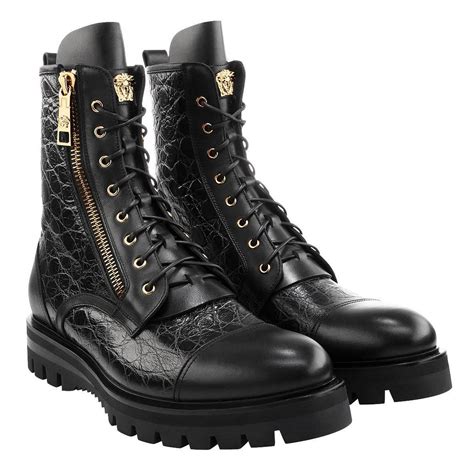 versace croc army boots|Versace combat boots.